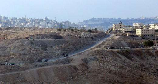 Top right: The Jahalin village. Bottom left: The entrance to the Abu Dis garbage dump. Photo: Sarit Michaeli, B'Tselem, 3 Nov. 2011