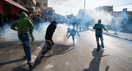 Clashes in Bethlehem following Israeli attacks in Gaza. Photo: RRB/Activestills.org
